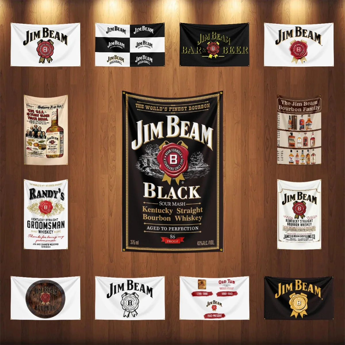3×5ft whisky-J-jim beams Flag Polyester Printed Alcohol Wine Banner For Decor D…