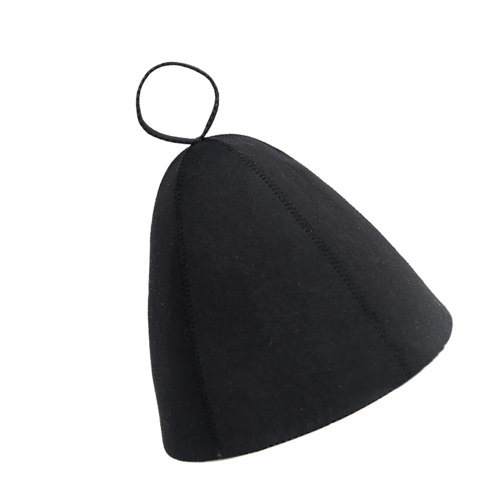 Thicken Wool Felt Sauna Hat Black Hair Protection Spa Sauna Accs For Bath Protection Sweat Steam Waterproof Handmade Felt 1PCS sauna hats