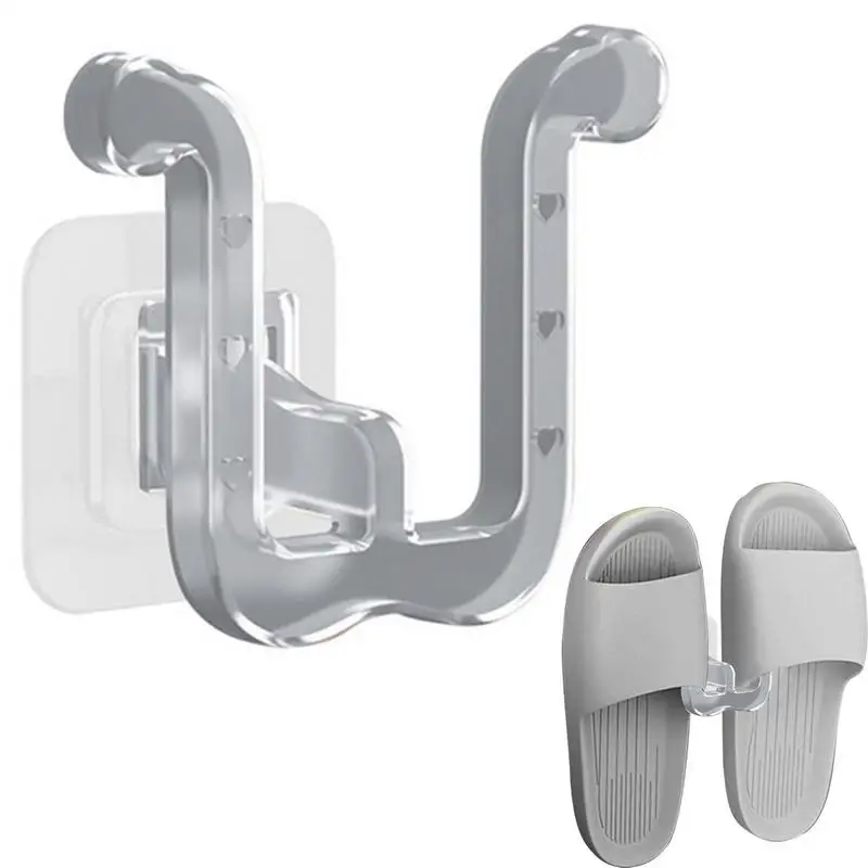 

Self-adhesive Slipper Hooks Slippers Racks No-punch Wall Mounted Shoes Storage Rack Drying Hanger Bathroom Shoe Hook