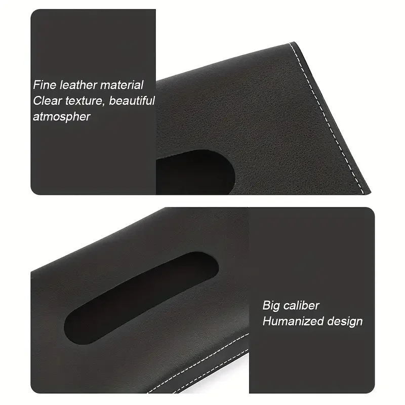 Car Tissue Box PU Leather Car Sun Visor Hanging Tissue Box Holder Auto Interior Storage Organizer Napkin Holder Accessories