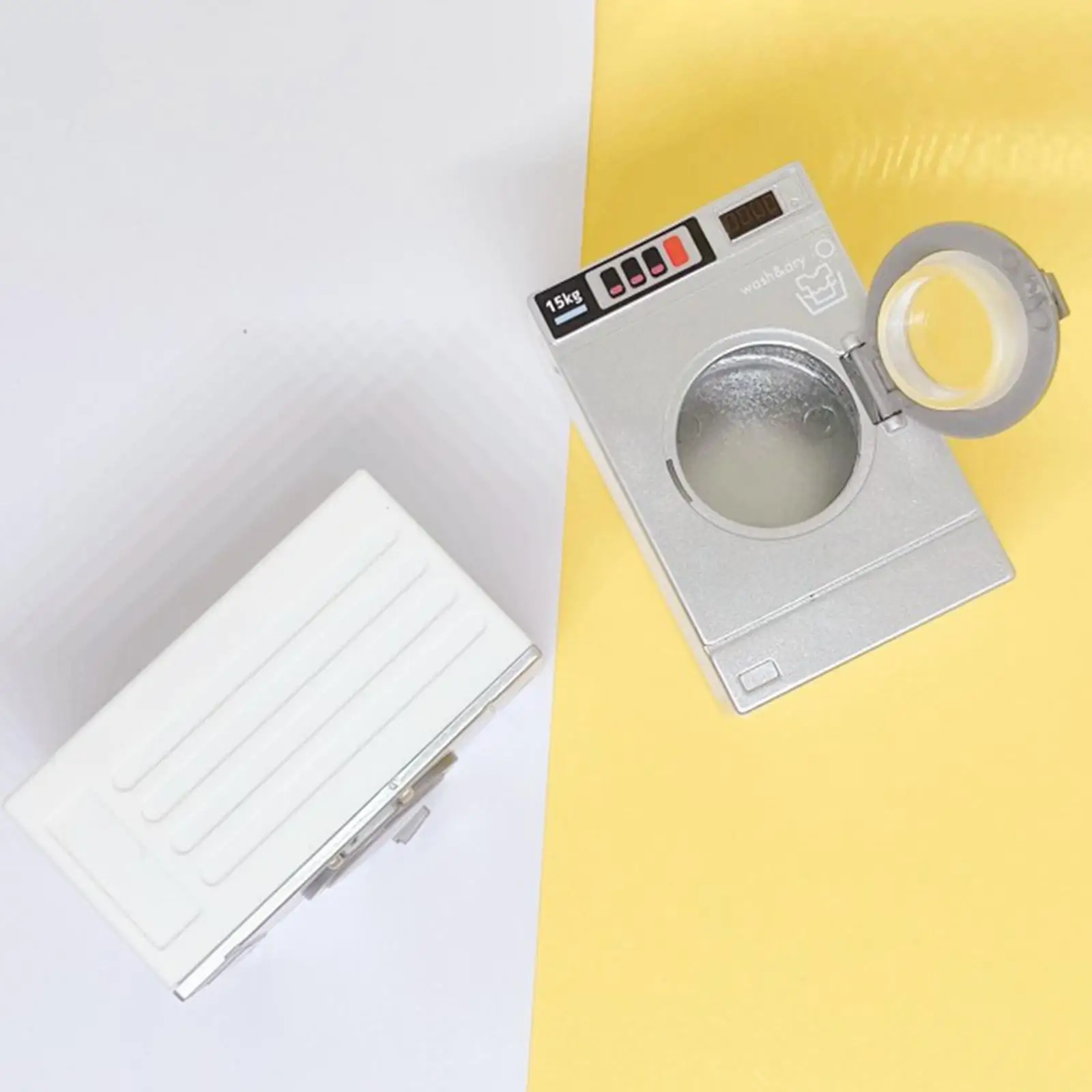 Dolls House Washing Machine 1/12 Toddlers Toy Washing Machine Kids Adults 3