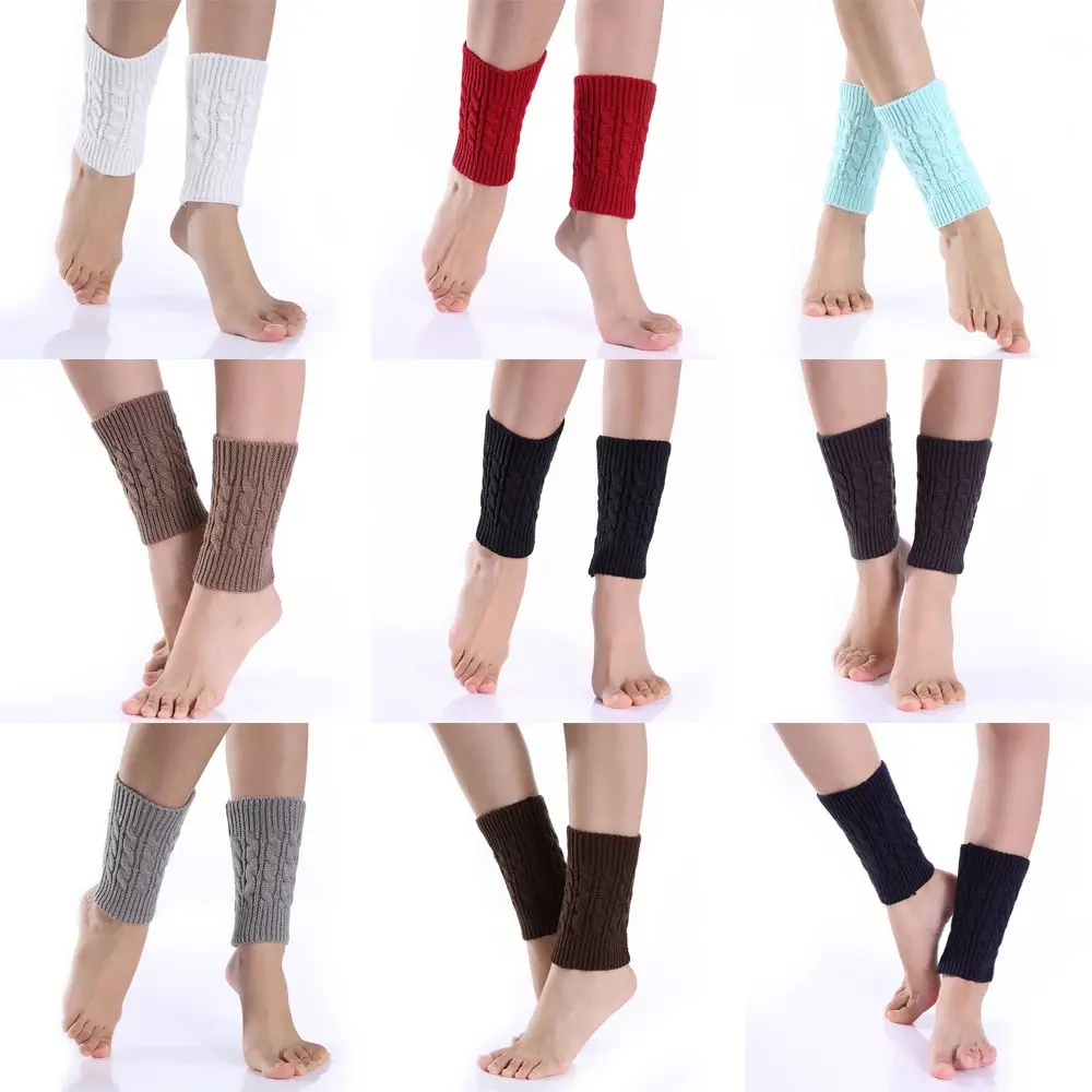 Scaldamuscoli lavorato a maglia da donna scaldamuscoli invernali a gamba corta polsini per stivali scaldapiedi per leggings da donna termici di moda  200574005