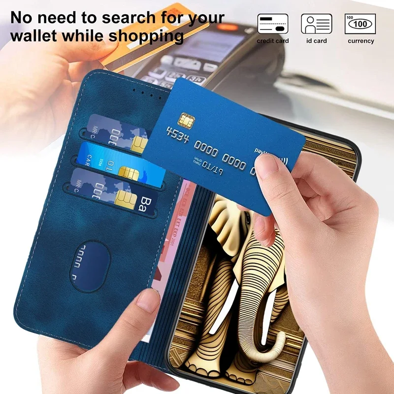 Elegant Leather Flip Stand Phone Cover in Solid Color