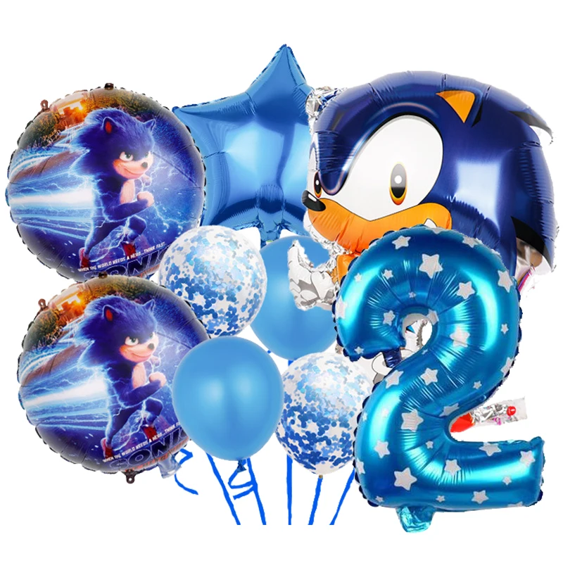 thumbnail image 1 of Decoraciones para fiesta de cumpleaños de Sonic, vajilla, vaso, plato, mantel, globos, pancarta, fondo, suministros para fiestas temáticas infantiles, 1 of 5