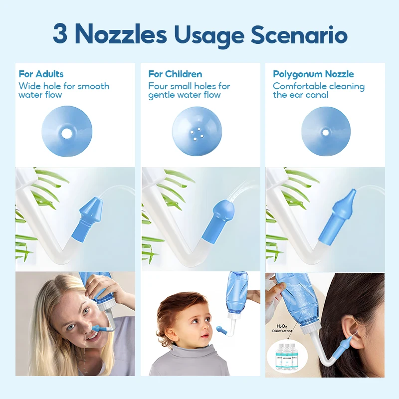 Dr.isla 300ML Nasal irrigator Nasal Rinse Bottle Nasal Wash Cleaner Nose Protector Avoid Allergic Rhinitis Adults Children Neti 3