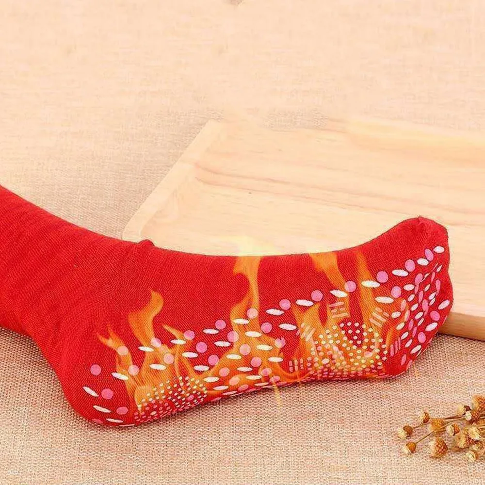 

2PCS/PAIR Tourmaline Magnetic Sock Self-Heating Therapy Magnet Socks Unisex Warm Them In Reverse, And Wear The Pattern Inside.