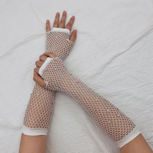 Travelwant 80s Fishnet Gloves For Women And Girls In Theme Party Costume Accessories