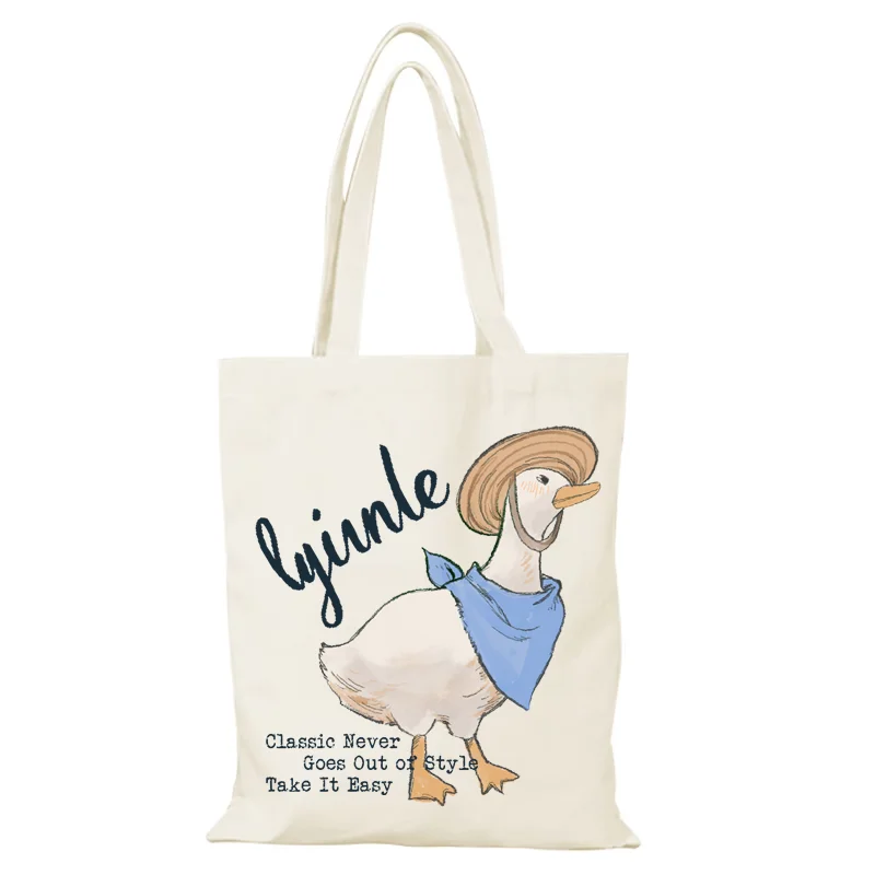 Süße Handtaschen Freizeit Dame Taschen Cartoon Damen Umhängetasche Canvas Einkaufstasche Eco Shopper Shopping Strand Stoff Handtasche die Neue – Detail 10
