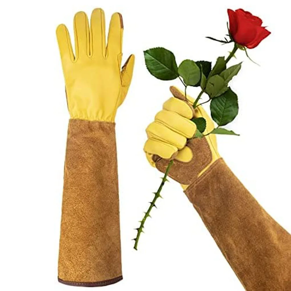 Long Gardening Gloves for Women Thorn Proof Rose Pruning Leather Garden Glove for Cactus Rose Blackberry.jpg