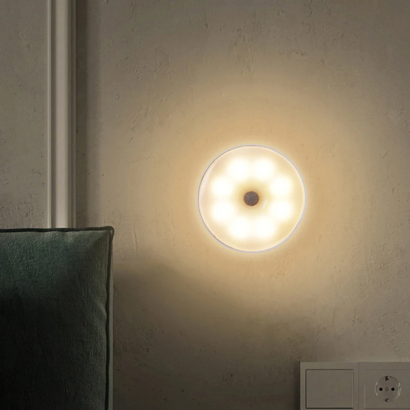 

Wireless LED Night Light Motion Sensor Light USB Rechargeable Night Lamp Wireless Closet Light for Bedroom Kitchen Cabinet Light