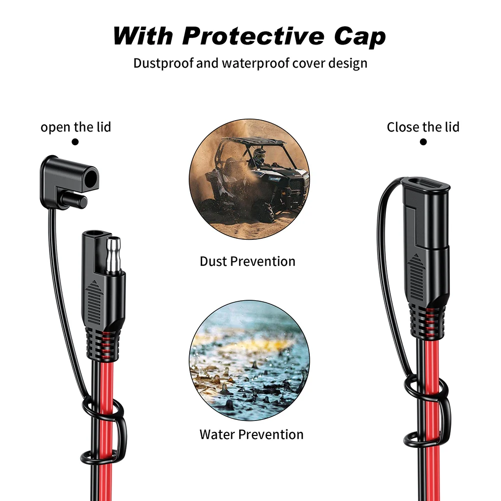 배터리 충전 케이블 SAE - SAE 12V-36V 빠른 연결 해제 연장 케이블 16AWG 태양광 플러그 코드 빠른 연결 하네스
