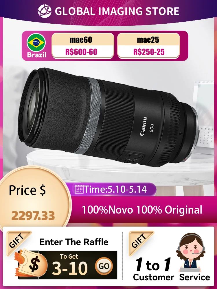 Canon RF 600mm F11 STM Full Frame Telephoto Autofocus Prime Lens For Mirrorless Camera R RP R5