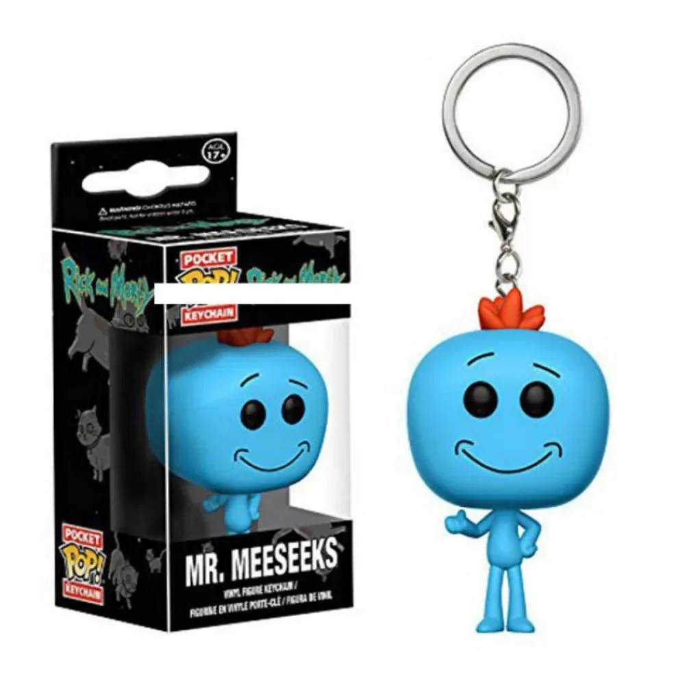 FUNKO POP Keychain Rick and Morty Classic Cartoon Anime Figures Keyrings Backpack Pendant Dolls Decoration Children Xmas Gifts 4
