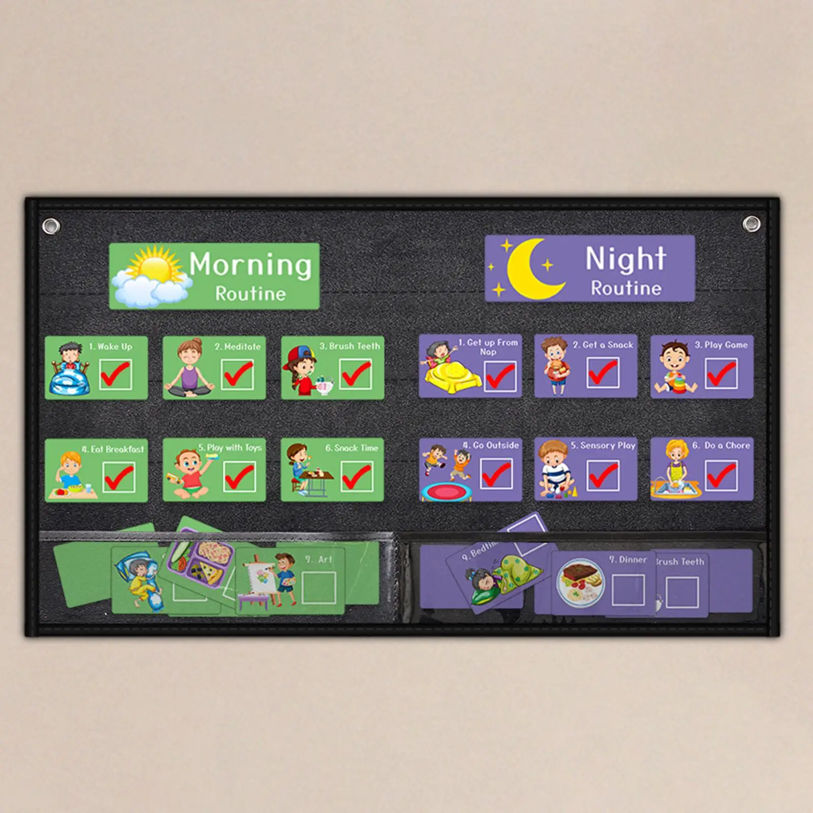 Kids Visual Schedule Calendar Chart Daily Calendar Chart with 20 Activity and 6
