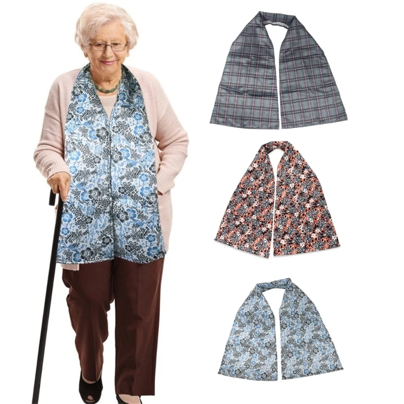 

Adult Bib Scarf Washable Reusable Clothing Protector Long Senior Men Women
