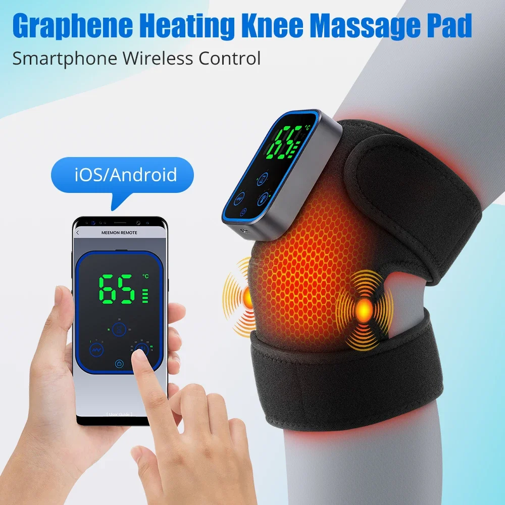 Electric Heating Shoulder Massager 7-gear Heating Knee Massage Belt App Phone Control Vibration Heated Pad Shoulder Joint Device