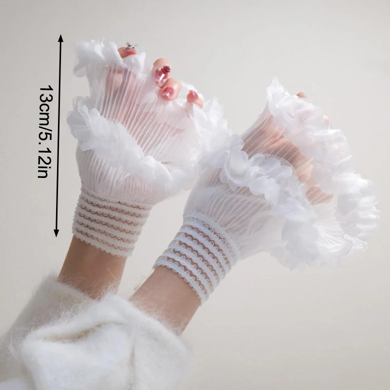 Attrezzatura fotografica per unghie Polso a rete corta Maniche finte Manicure Polsino falso decorativo Articolo in tulle Nail art Scatta foto di sfondo - immagine 6