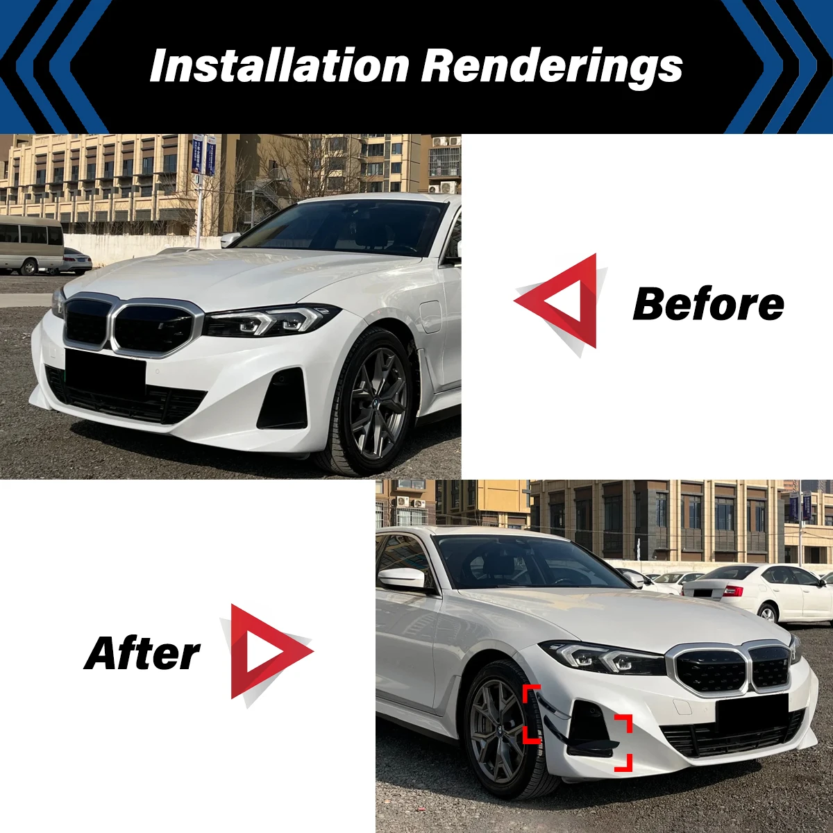 BMW i3 2022 2023 2024 MP 스타일 자동차 프론트 범퍼 스플리터 스포일러 디퓨저 트림 커버 카본룩 자동차 액세서리 바디 키트