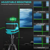 Kiprim ระดับเลเซอร์ 2 เส้น/5 เส้น 360 ระดับอัตโนมัติเครื่องมือก่อสร้างอุปกรณ์สีเขียว Professional CROSS Laser 4