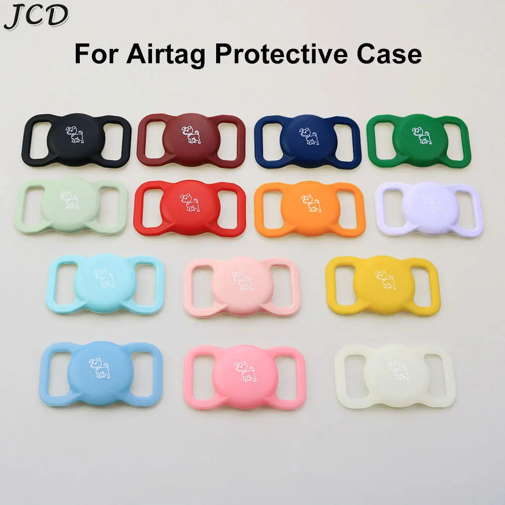 

JCD Protective Pet Silicone Case for Apple Airtags Cover GPS Finder Dog Cat Collar Loop Locator Tracker Anti-lost Device