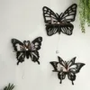 Wood Craft Black Butterfly Hollow Candlestick Wall Storage Shelf Home Study Bedroom Wall Pendant Decoration Housewarming Gift - Image 2