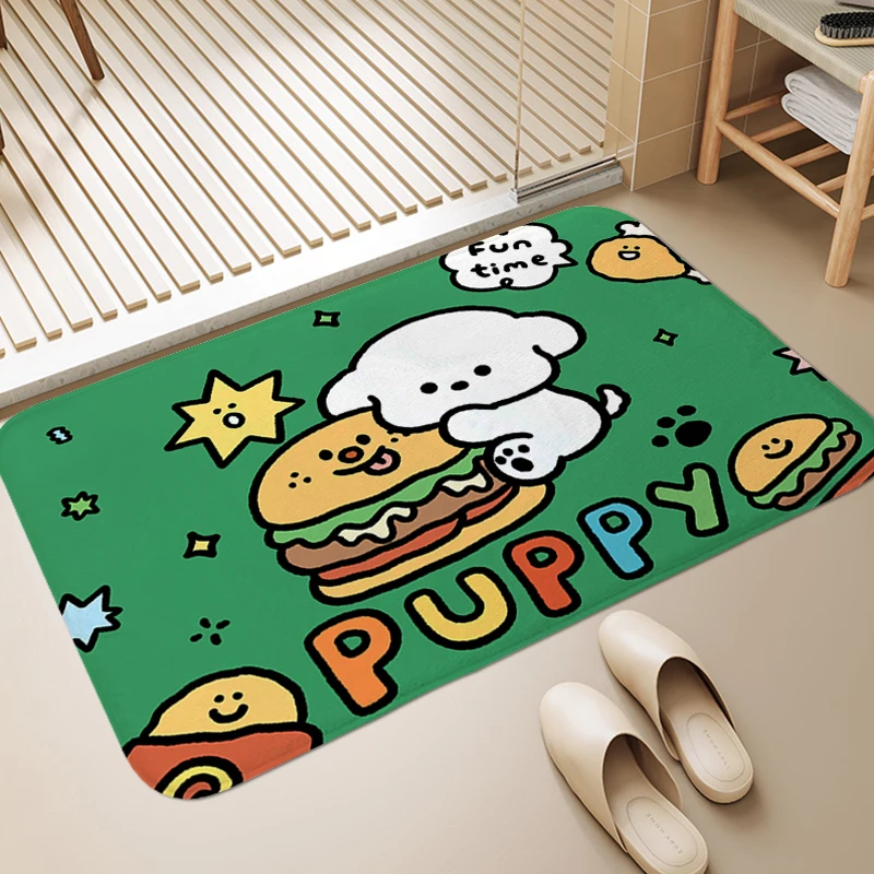 

Children's Bedroom Carpet Puppy Cute Doormat Entrance Door Washable Non-slip Kitchen Foot Mat Entryway Toilet Living Room Rug