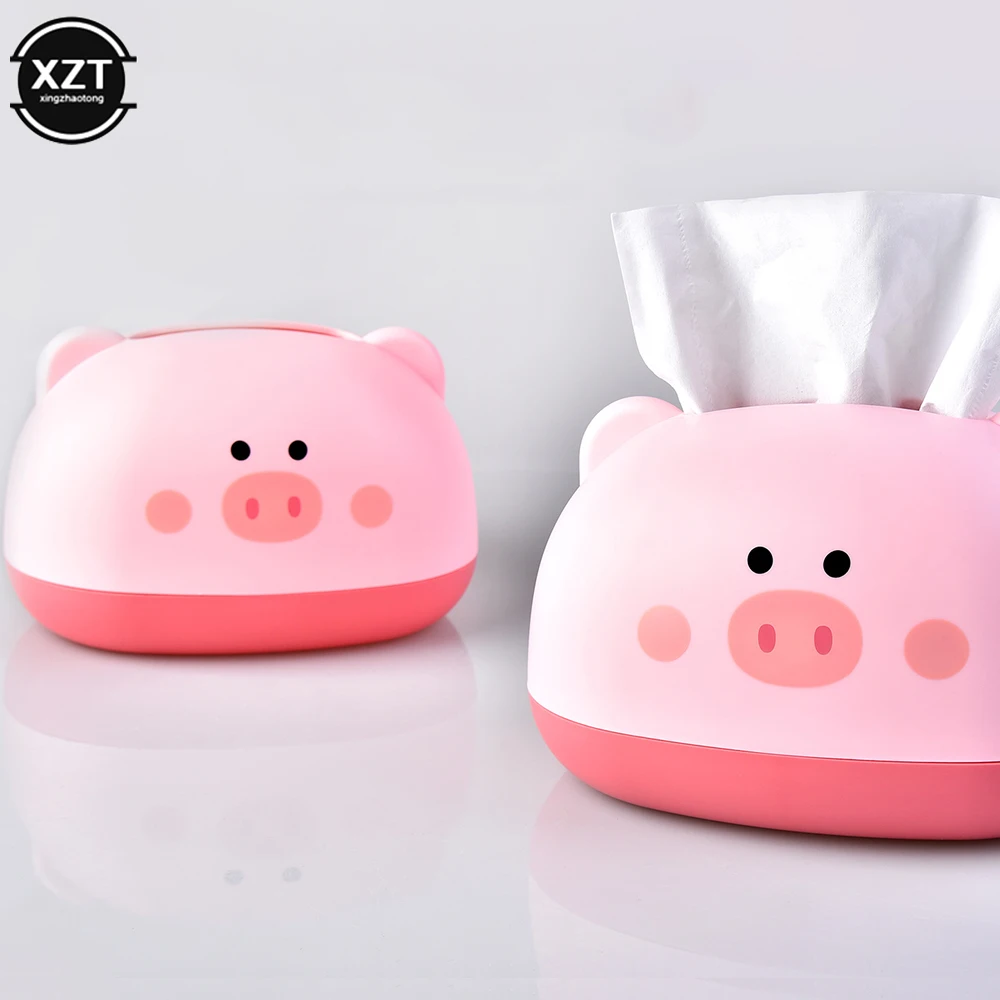New Napkin Holder Household Living Room Dining Room Creative Pig Storage Box Simple Storage Tissue Box Car Home Cute Tissue Case