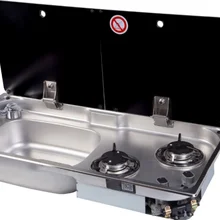 

Applicable RV with Cover Basin Self-Modification Travel Trailer 304 Stainless Steel Vegetable Washing Basin with Gas Stove