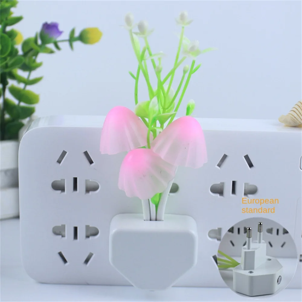 Led Night Light w/Smart Sensor Plug-in Night Lights for Kids Adults Cute Mushroom Night Light Bedroom Home Decor Light Wall Lamp