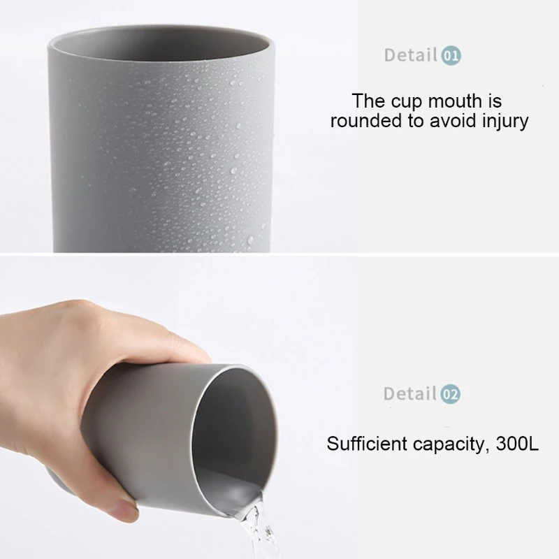 Toothbrush Cup Mouthwash Brushing Cups Without Handle Plastic Drinking Mugs Simple Household Plastic Toothbrush Cups for Bathroom