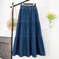 High waisted Denim Skirt A-line Half body cake Fluffy umbrella Skirt Women's Loose Long Half body Skirts 2024 Spring Summer New - Image 5