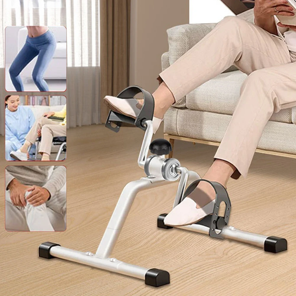 Portable Pedal Exerciser Mini Arm Leg Exercise Bike with Adjustable Resistance Home Bike Trainer Under Desk Indoor Cycling Bikes