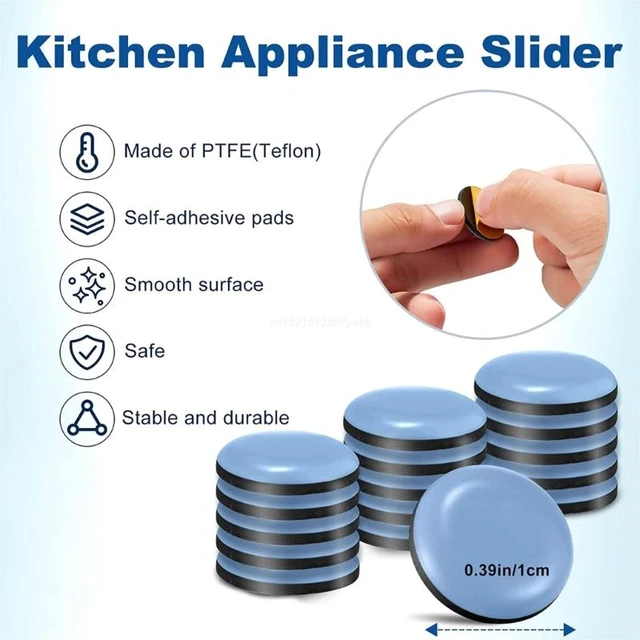 8 Pack Kitchen Appliance Sliders,25mm Adhesive Magic PTFE Sliders