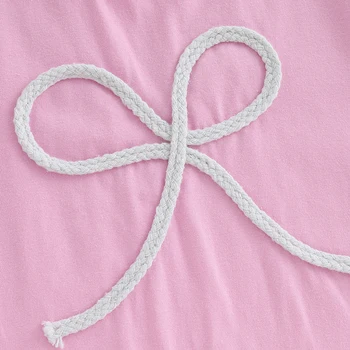 Cute Toddler Girls Summer T-Shirts with Short Sleeves Round Neck and Adorable Bow Embroidery - Stylish Kids Baby Tops 5