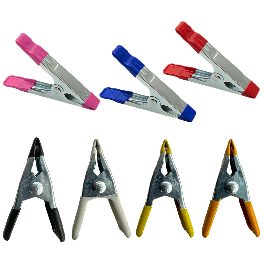 

1PCS 2INCH Metal Galvanized A-shaped Clip Spring Clamps Woodworking Grip Powerful Tools With Optional Colors Rubber Pads