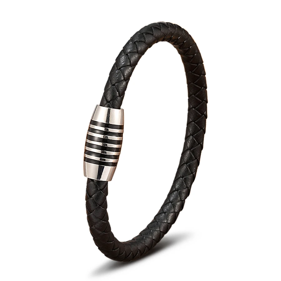 TYO Einfache Mode Stil Edelstahl Knopf männer Leder Armband Zubehör Schmuck Valentinstag Konservation Geschenk – Detail 18