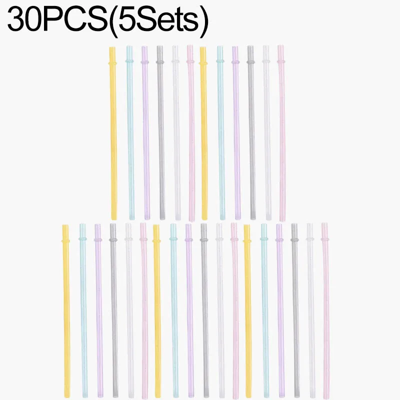 Durable Reusable Clear Plastic Drinking Straws with Anti-Strip Buckle and Bend-Resistant Design