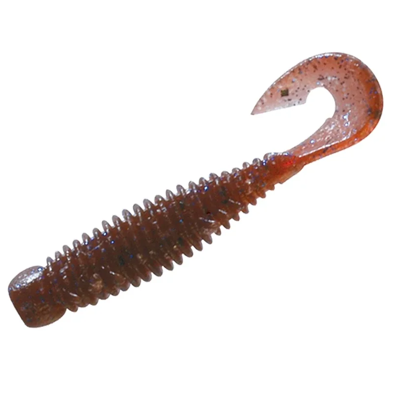 Jackall Wobring Curly 2.5 Pollici Soft Bait Lure Sea Fishing Root Single Tail Black Pit Wild Fishing Shore Fishing Bait