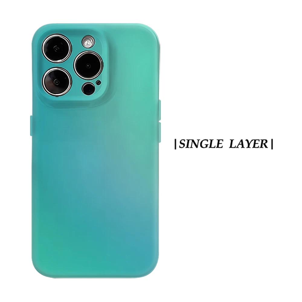 Coque CaseChic antichoc mate pour MagSafe, compatible iPhone 17 16 15 14 Plus Pro Max, en PC rigide, dégradé cyan