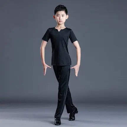 Boys Children Latin Dance Dress Practice Clothes Summer Latin Competition Performance Costumes Shirt Pants Suit