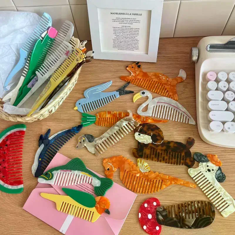 Creative Cartoon Anti-static Acetate Hair Comb Lovely Hair Care Hairdressing Combs Head Massage Hairbrush Tools Accessories