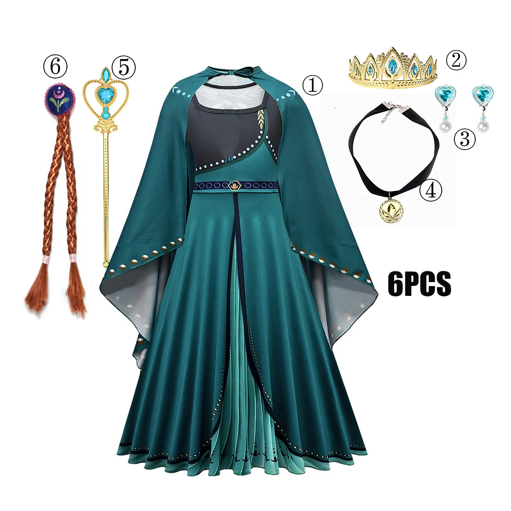 thumbnail image 1 of Disfraz con temática de Frozen para niña, vestido de Elsa y Anna, disfraz de fantasía para Halloween, fiesta de cumpleaños, Cosplay, ropa para niños, 1 of 5