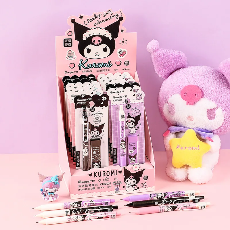 

0.5Mm Sanrio Kuromi Pencil Set Cartoon Mechanical Pencil Set Cute Writing Art Sketch Replacement Pencils Refill Stationery