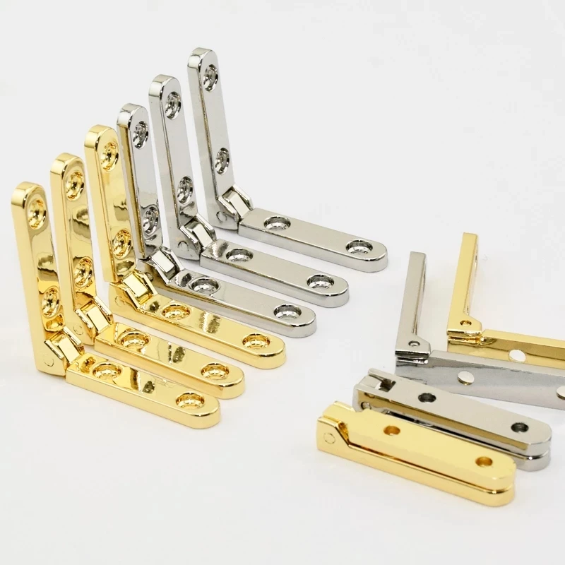 Furniture Hinge Zinc Alloy 90 Degree Seven-letter Spring Hinges 10PC 30X30mm for Jewellery Case Cabinet Fittings Hardware