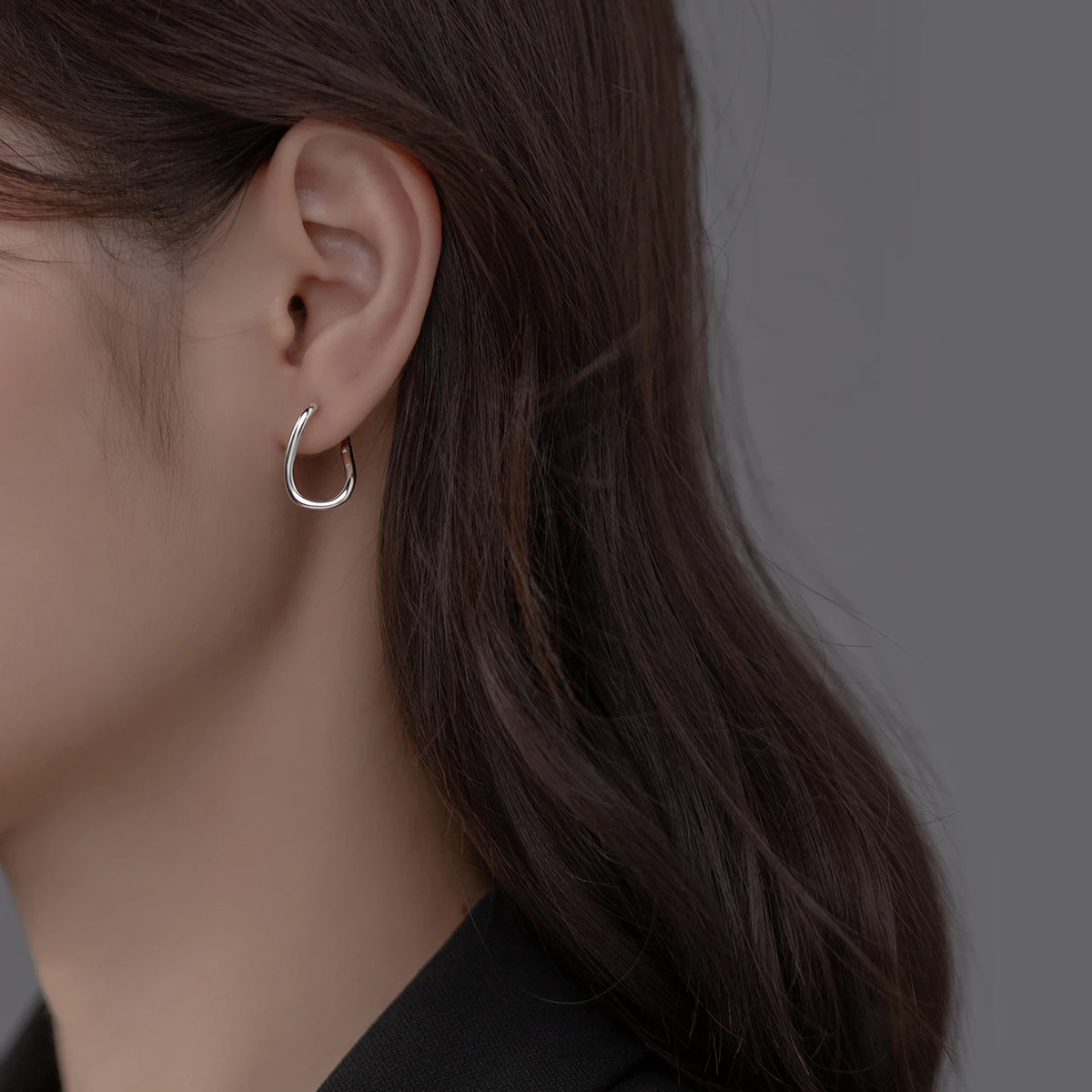 Modian 리얼  트렌디 기하학 라인 스터드 귀걸이 여성을위한 패션 미니멀리스트 귀 스터드 파인 쥬얼리 선물