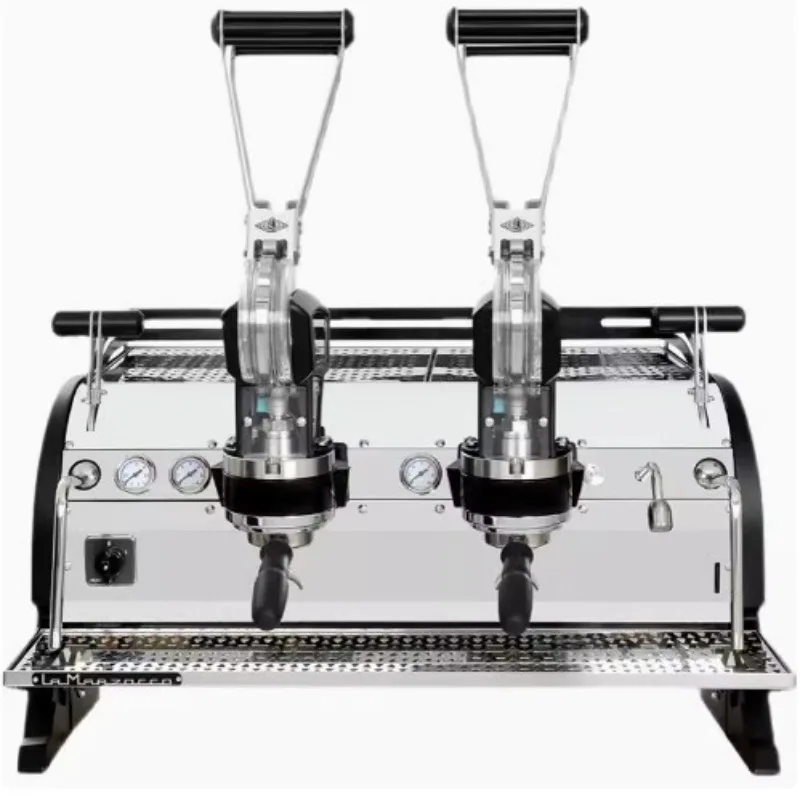 Kommerzielle italienische halbautomatische Kaffeemaschine mit Doppelkopf und elektronischer Steuerung