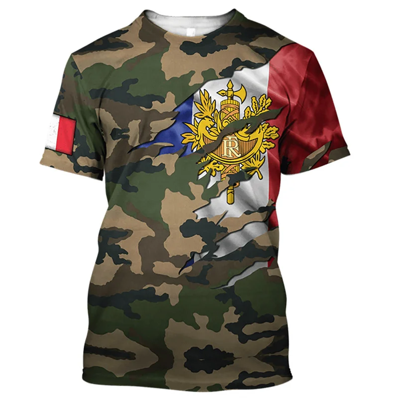 Maglietta grafica mimetica veterano dell'esercito della francia per