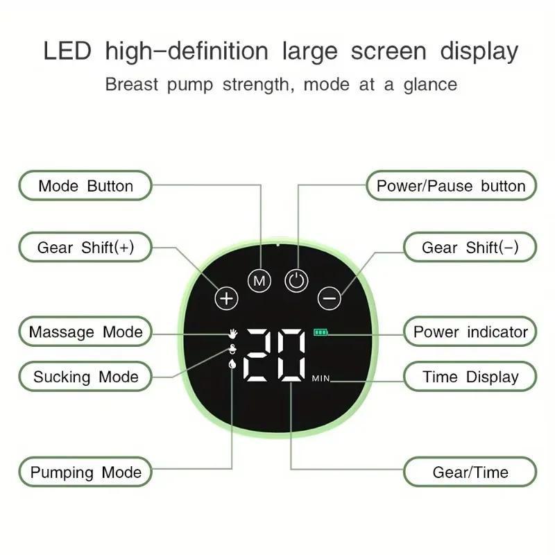 Wearable Electric Breast Pump Hands-free Milk Collection Invisible, Automatic Intelligent Double-sided Breast Pump Portable 2