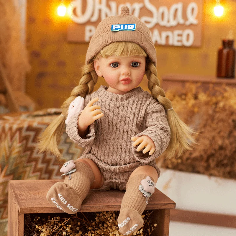 

55cm Reborn Dolls Full Body Silicone Vinyl Doll Beauty Long Hair Girl Lifelike Bewborn Baby Princess Bebe Dolls Reborn Doll Toys