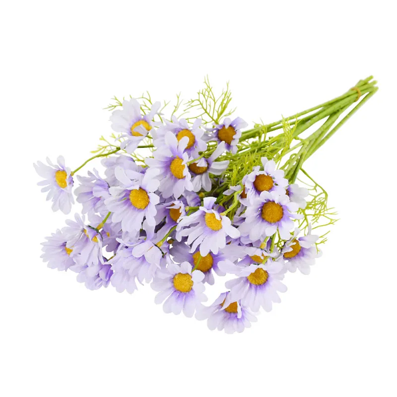 6 stuks kunstmatige madeliefjes bloemen bulk, 21,6 inch faux zijde 8 hoofden kunstmatige zijde nepbloemen, kunstmatige madeliefjes nep madeliefjes bloemen (wit